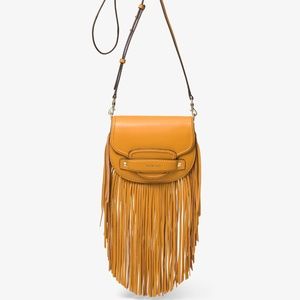 MICHAEL KORS Small Fringed Leather Crossbody NEW
